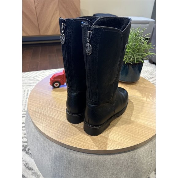 Pajar Women's Black Leather Waterproof Shearling Lined Back Zip Boots Size 7 - Picture 5 of 15